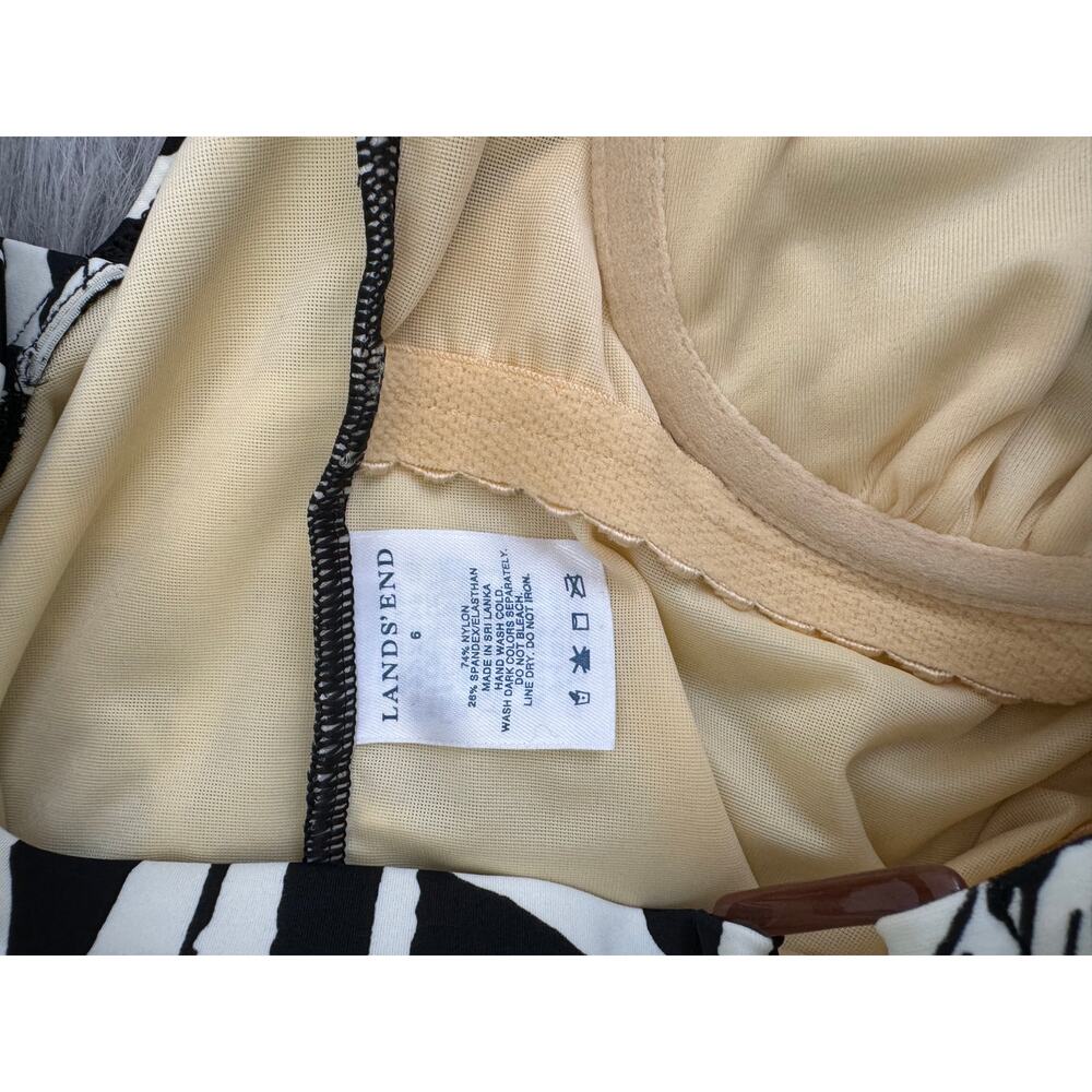 Lands' End Women's Zebra Print One-Piece Swimsuit - Picture 7 of 8
